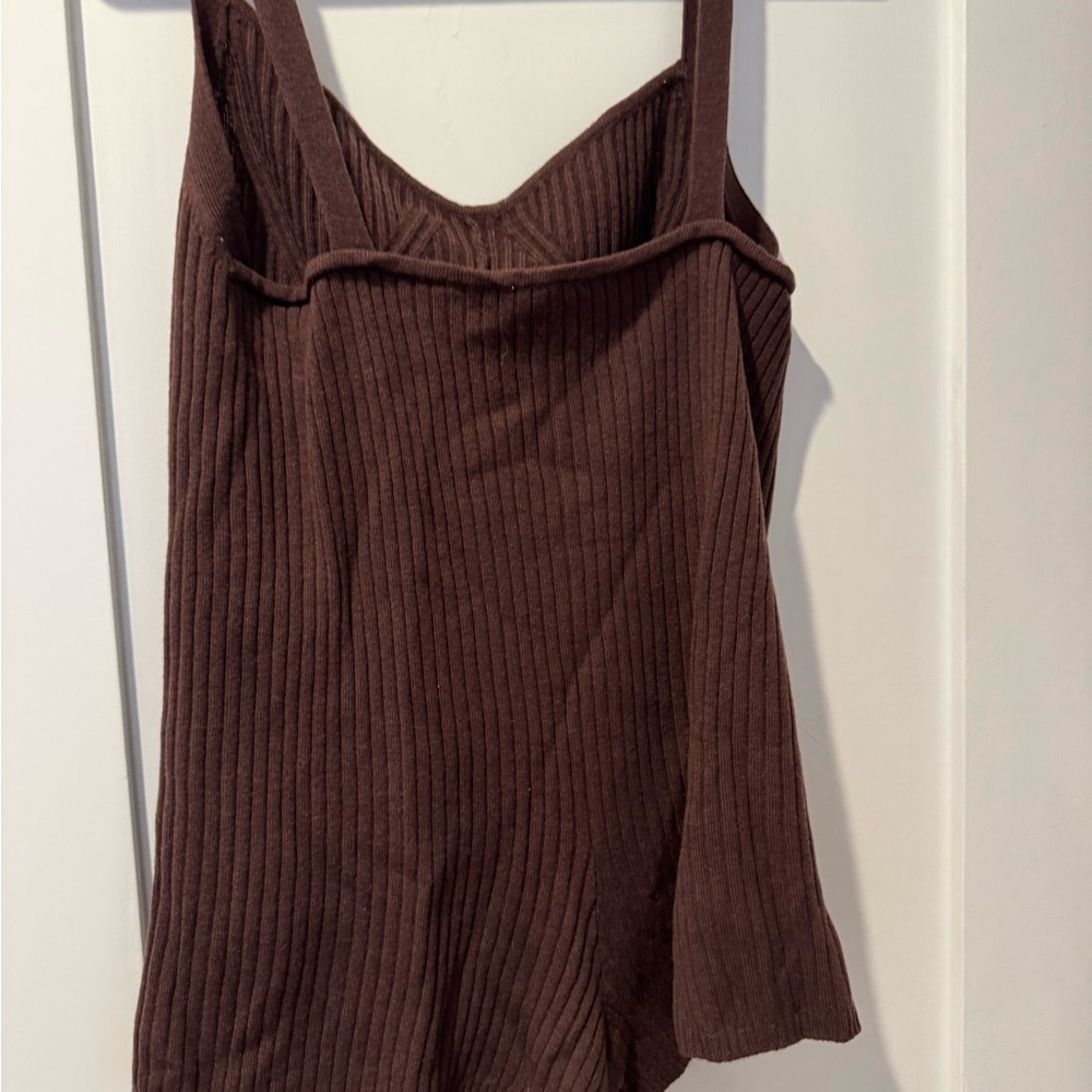 Splendid Brown Ribbed Women's Soft Romper - Picture 3 of 4
